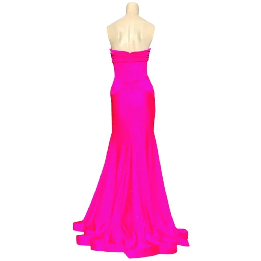Hot Pink Strapless Corset Jovani Gown 43419 Size 4 NWT - Picture 5 of 9